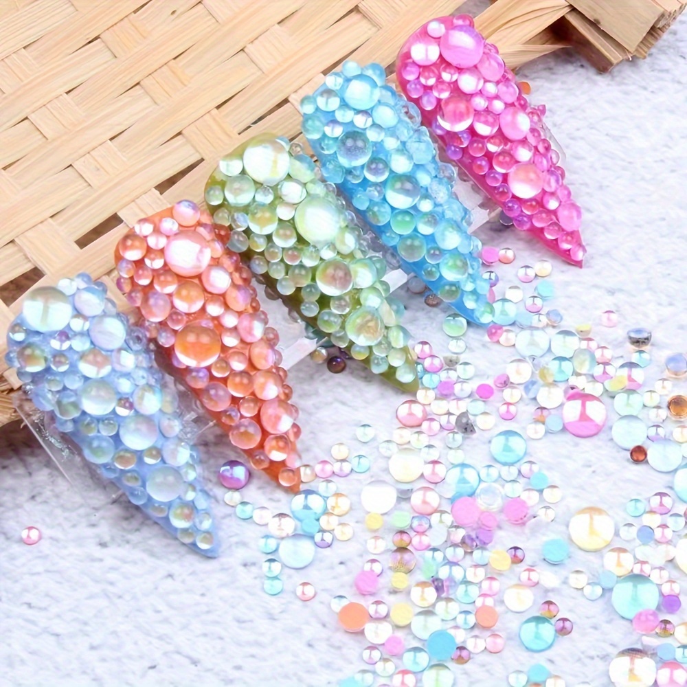 

Mixed Outfit Summer Aurora Mermaid Beads Nail Art Decoration Macaron Mermaid Nail Ornaments Size Mixed Outfit High Translucent Transparent Dew Drops Water Beads Nail Art