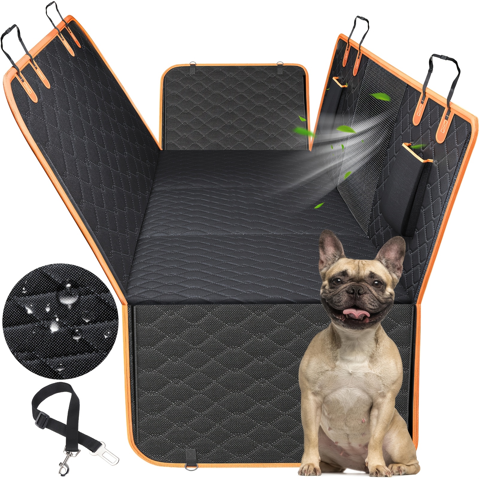 

Waterproof Dog Car Seat Cover, 52"w "l - Spacious With Visual Mesh Window For Back Seat , Pet-friendly Travel For Cars, Trucks, And Suvs