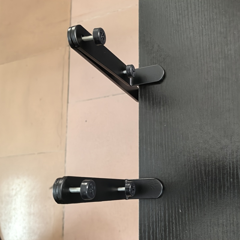 TEMU 1 Paire de Pinces de Bureau en Métal Réglables - Supports de Rangement en Fer Noir avec Vis pour Maison, Bureau ou Utilisation au Restaurant -