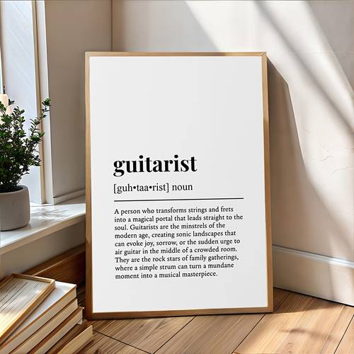 item picture 2d flat 2d flat 1pc frameless guitarist hobby definition gift art print fun canvas wall decor suitable for restaurants hotels offices rooms bedrooms bathrooms room decoration art canvas wall art poster