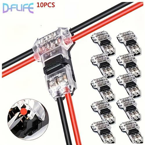 10pcs wire and cable t2 connectors no stripping quick terminal connection joints plugs electrical additions