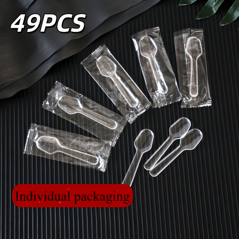 TEMU 49 piezas de cucharitas individuales para postre de pudín, cucharas para de queso, cucharas para yogur y helado, cucharas de degustación para
