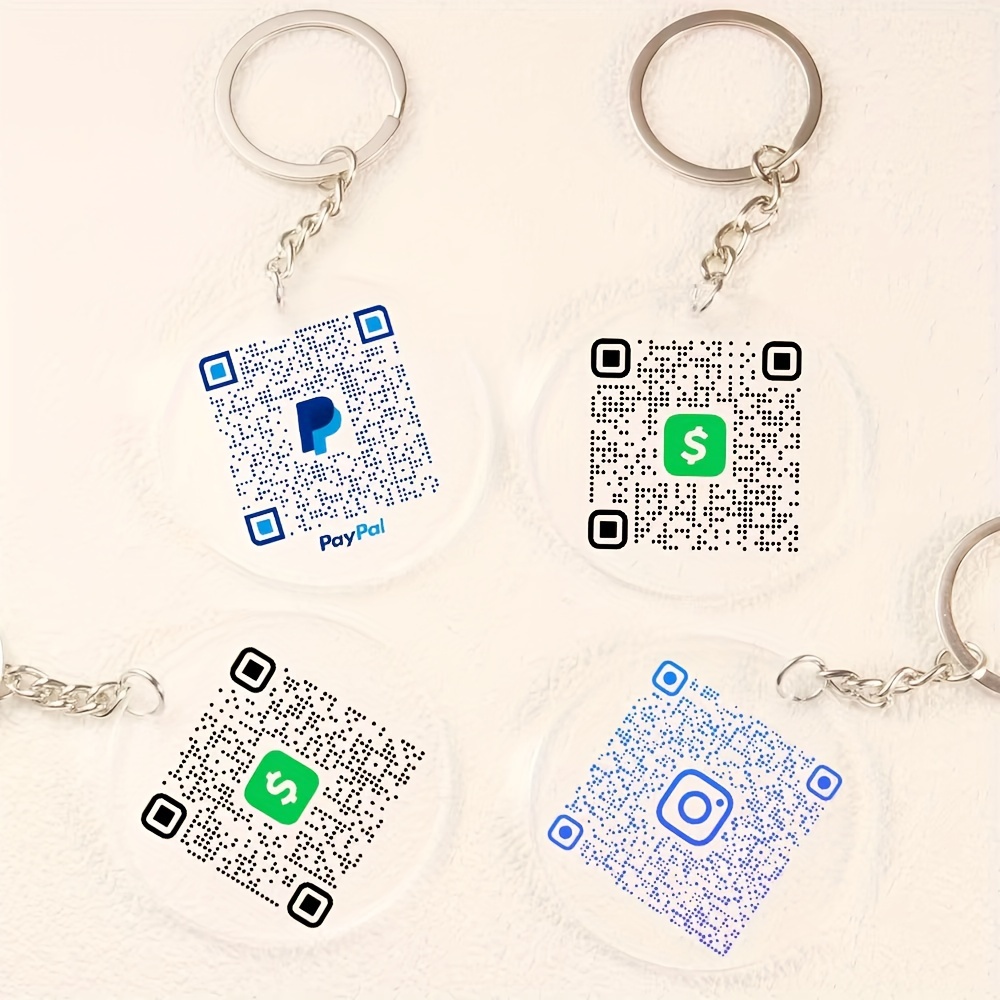 

Qr Keychain, & , Round Personalized Website Keyring , Novelty Key – , & , For Decoration – Christmas