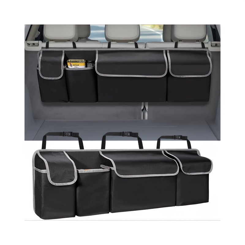 

Rectangle Seat Back Organizer With Multiple Pockets - Car Trunk Storage Bag - Durable Material With Surface Treatment Process - Easy Installation And Secure Attachment