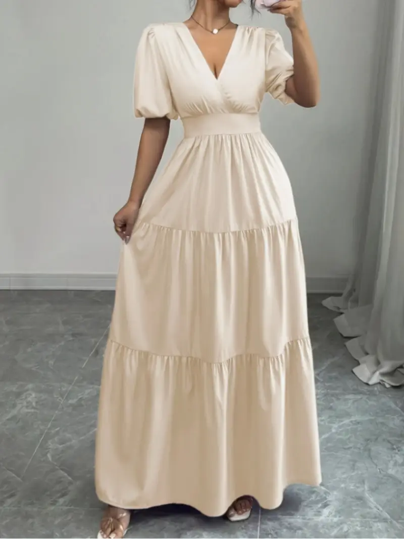 womens elegant formal casual maxi dress flared bell sleeves - Temu Oman womens elegant formal casual maxi dress flared bell sleeves - Temu Oman
