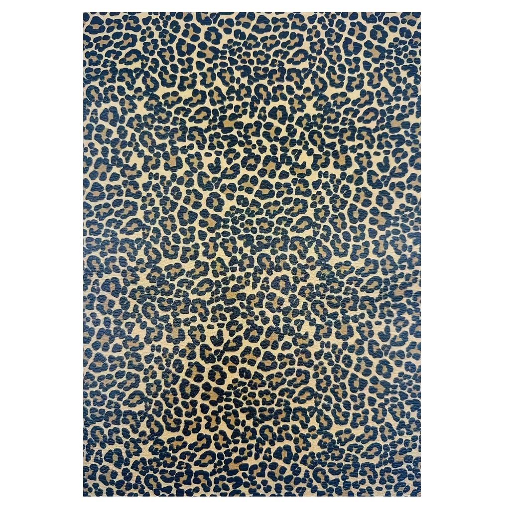 TEMU 1pc Leopard Print Faux Leather Sticky Back Adhesive Back Sheets A4 Sheet (30x21cm) Self-adhesive Durable And Water Resistant Ideal For Art And