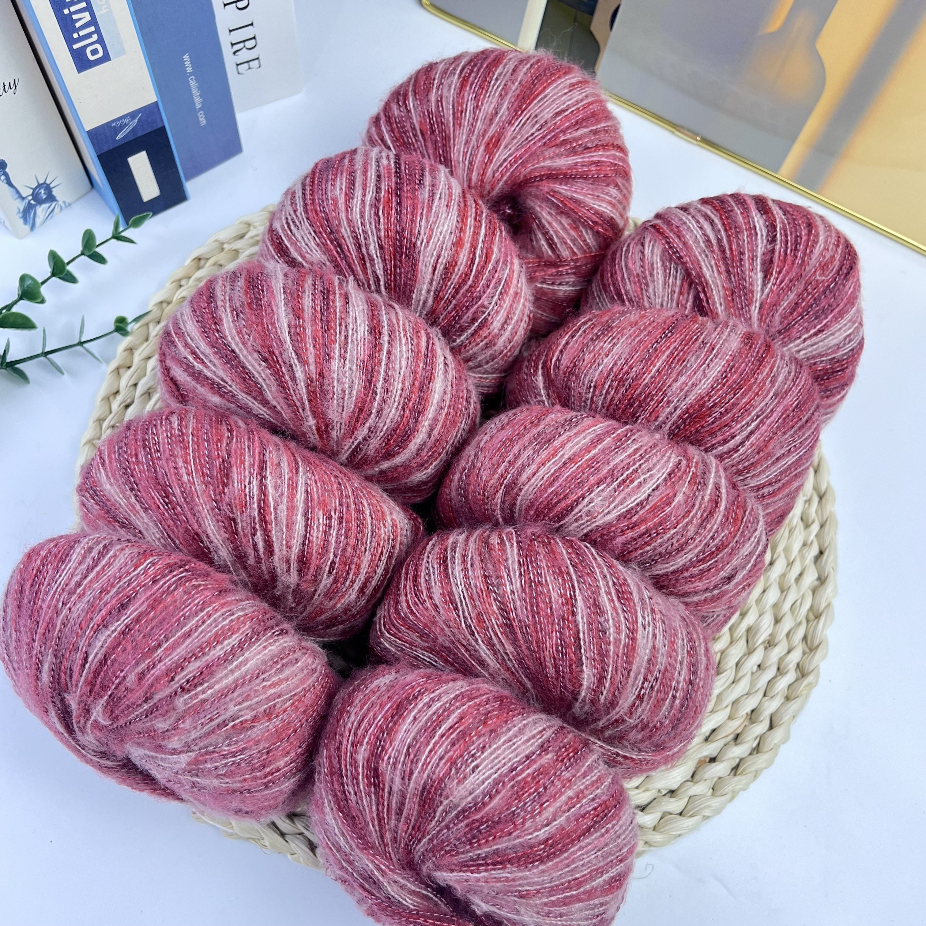 

Hand-dyed Gradient Yarn 5-pack, Mixed Color Acrylic, Wool & Nylon Blend, Variegated Self-striping Specialty Yarn For Crochet & Knitting, Diy Scarves And Sweaters - 20% Wool, 50% Acrylic, 30% Nylon