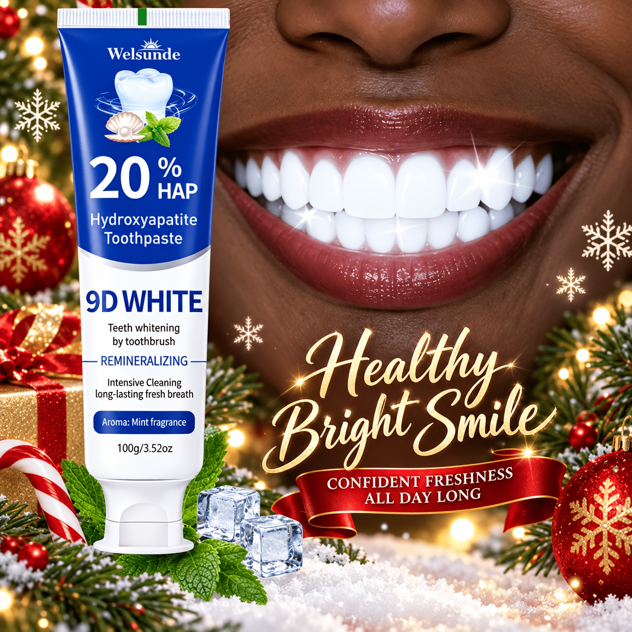 20% Hydroxyapatite & Remineralizing Toothpaste, & Gum Health, Deep Cleaning For Teeth, Basic Oral Care, Soothes Gum Discomfort, , , Ideal For Gift