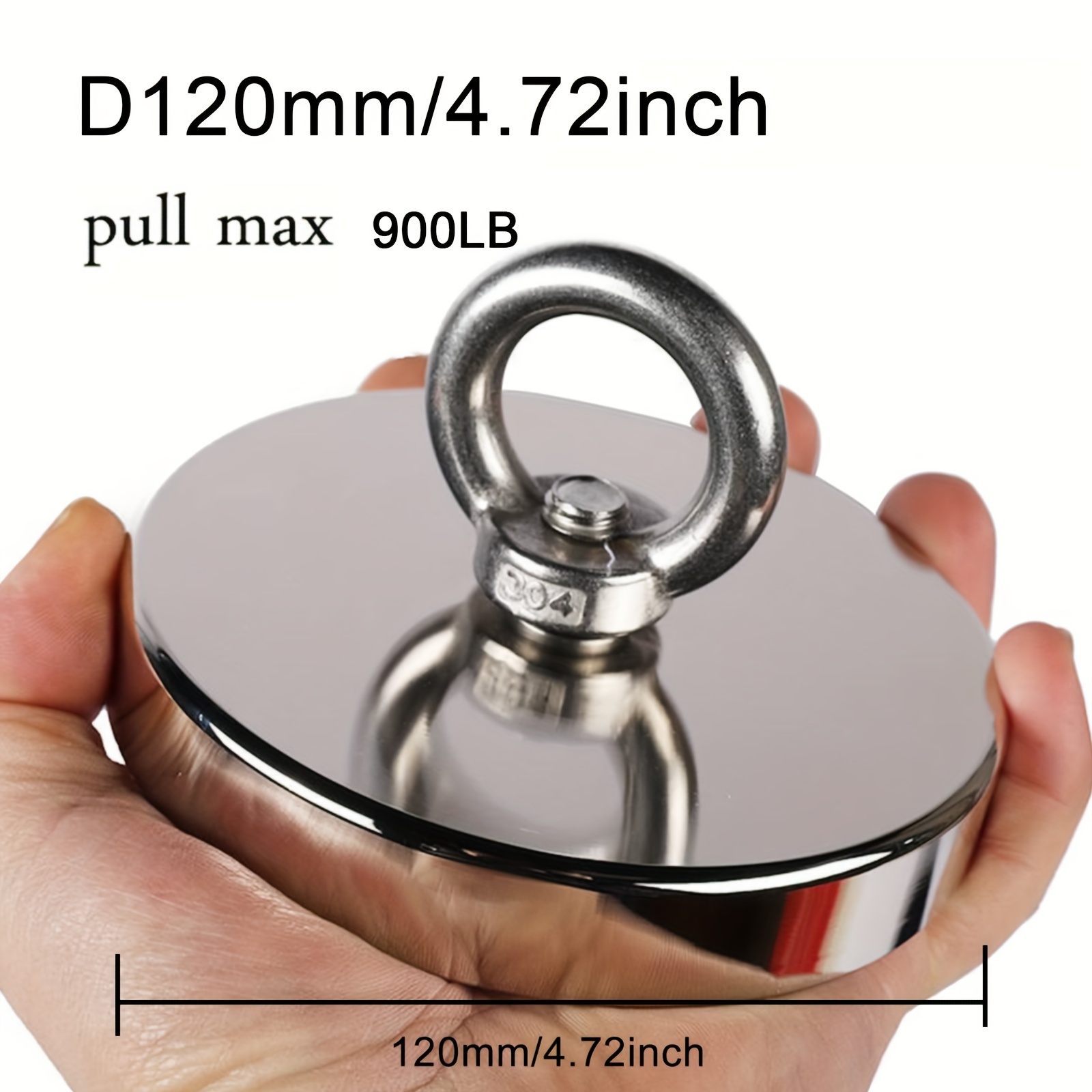 

Heavy-duty Neodymium Fishing Magnet - Super Strong N52 With Easy Install Countersunk Hole, Polished Finish For Salvage & Heavy Lifting