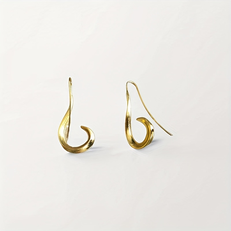 2pcs Asymmetrical Fishhook Earrings Geometric Minimalist Punk Style