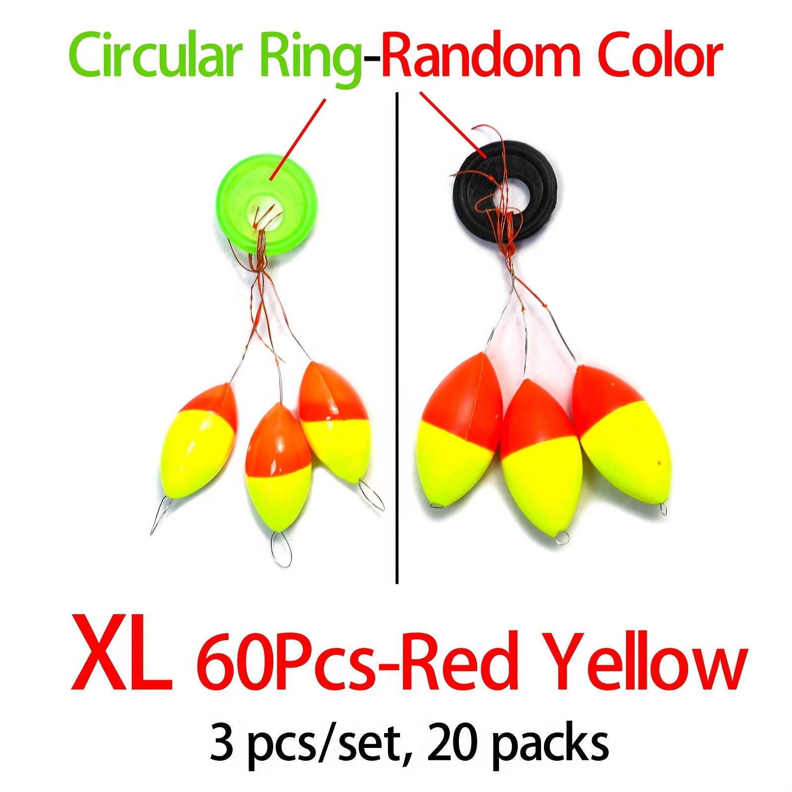 Image of Eva Topranc -star Oval Mini Fishing Float Traditional Fish Float Red/yellow Be Carp Fixed Bobber Fishing Tool Xl L M S (circular Storage Circle - Random Color), Without Battery