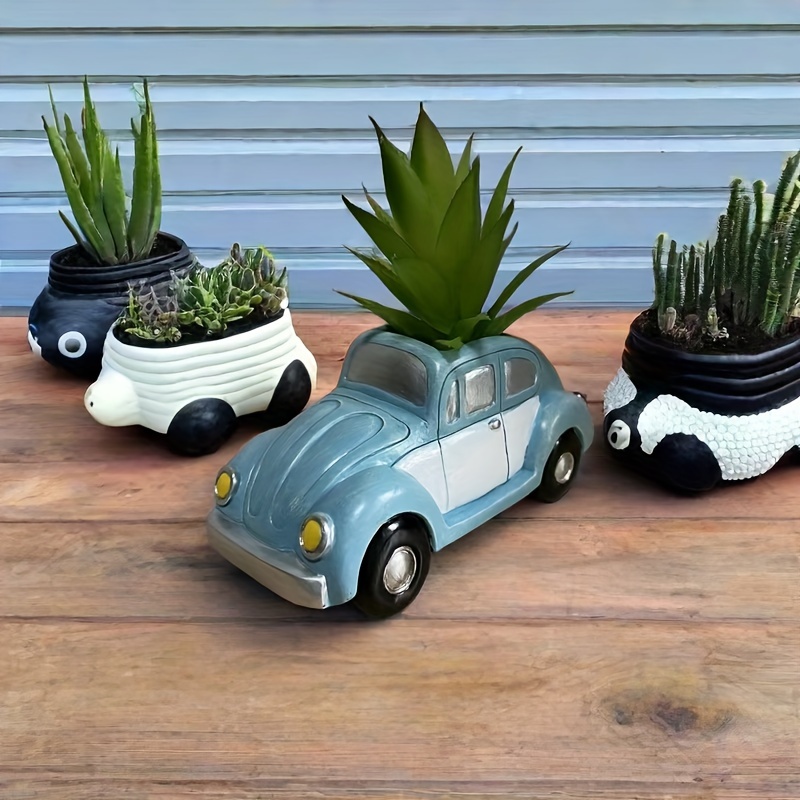 

Vintage Car-shaped Resin Planter - Artistic Garden & Home Decor For Patio, Balcony, And Porch, Outdoor Garden Decor, Room Decor