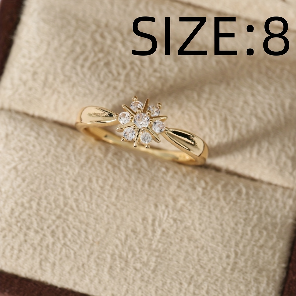 TEMU 1pc, European And - Copper Boutique Inlaid Zirconia, Exquisite Hexagonal Star Unisex Ring. Suitable For Holiday Parties, Dances, Christmas,