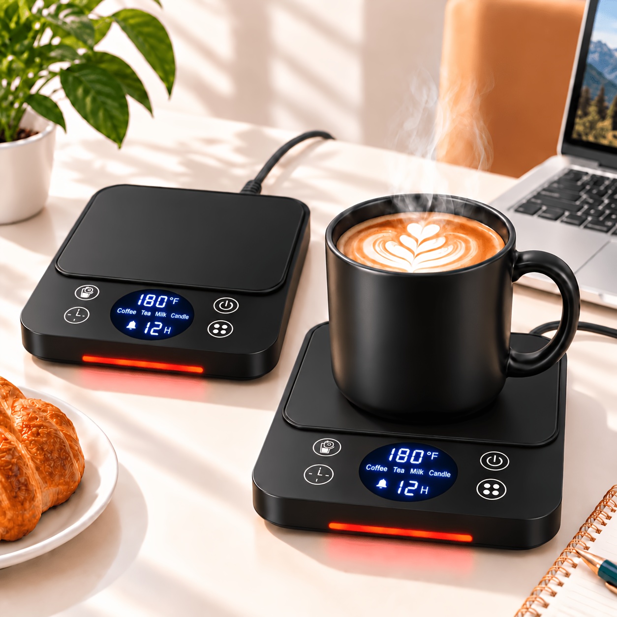 Coffee Mug Warmer, Coffee Warmer And Cup Warmer For Office Desk Use, Electric Beverage Warmer With 4 Temperature Settings, Coffee Warmer For Tea Water Milk With Auto Shut-off