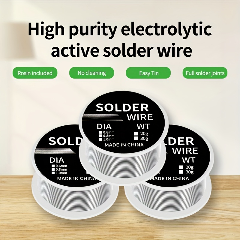 

30g High Solder Wire, 0.8mm, Tin Line, No Battery Required, Easy Tin, Full Solder , With Rosin Included For Electronic Repair And Diy Projects