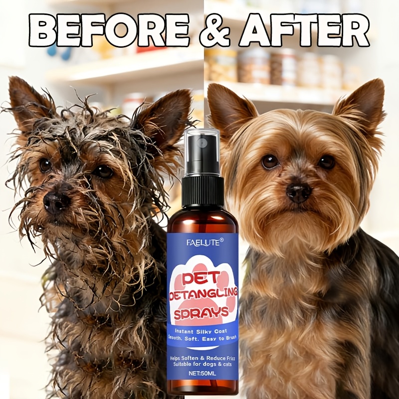 Image of Faelute Coat Spray Suitable For - Quick Frizz & Knot Mist, Non-rinse Formula For Detangling, Enhancing Hair Care For Long/short Coats, Daily Grooming Spray For Dogs And Cats