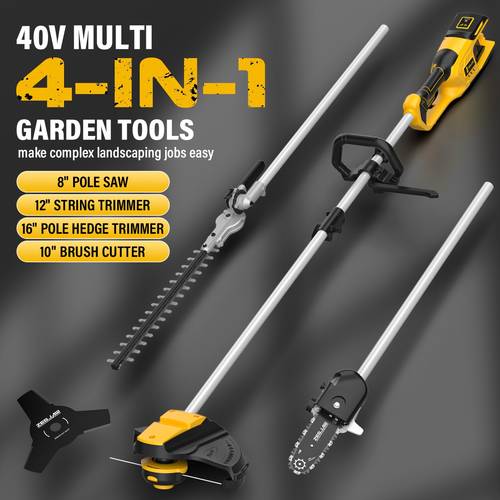 cordless string trimmer and edger 12 inch 20v battery operated lawn edger with 8pcs replace spool trimmer lines 2 batteries charger included 40v string trimmer combo kit
