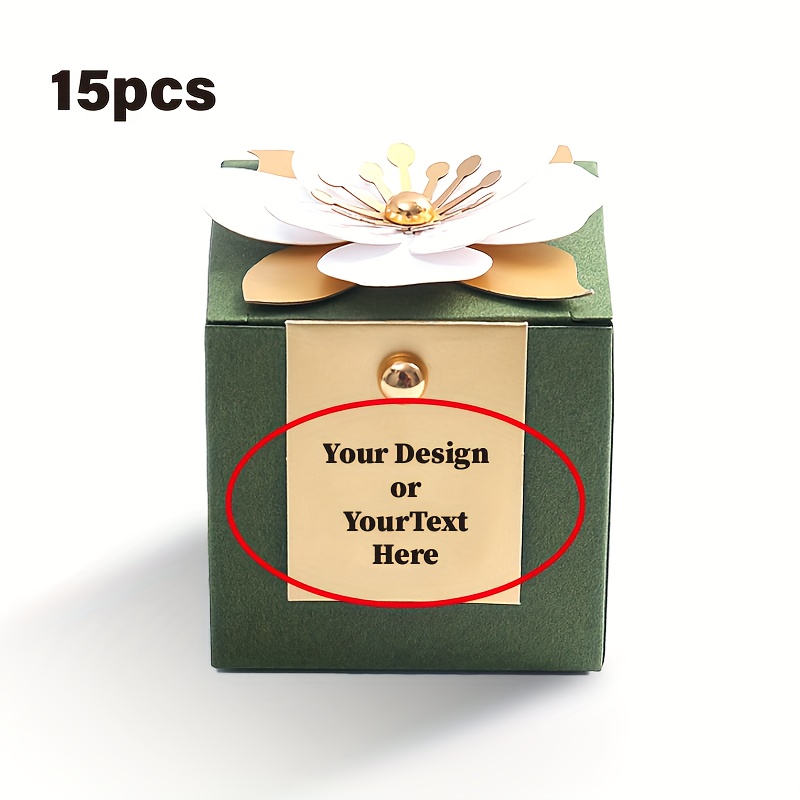 TEMU 15pcs Customizable Text Square Candy Boxes, Wedding Gift Boxes, Birthday Decorations, Anniversary Gift Boxes, Appreciation Gifts, Guest Favors,