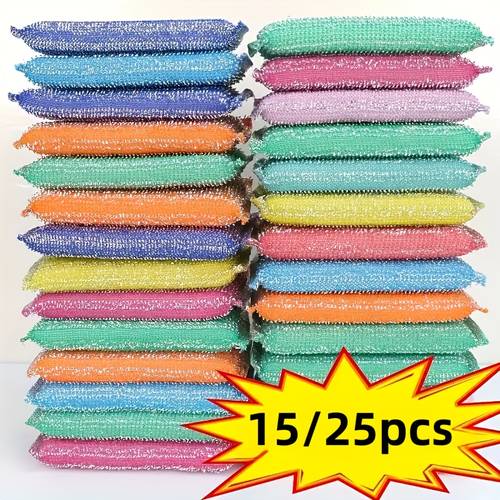 double sided reusable kitchen sponge 15 25 pack thick and durable suitable for washing dishes and cleaning appliances machine washable