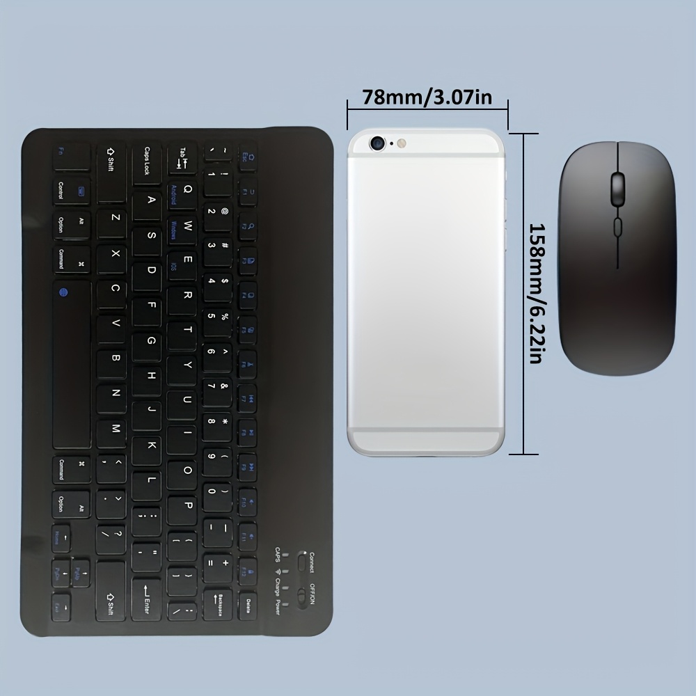 Ultra-Slim Wireless Keyboard and Mouse Set | Compatible with Notebook, Laptop, Desktop PC, Tablet, iPad, Android, Macbook | Portable, Optical Movement Detection, Lithium Polymer Battery, Type-C Charging