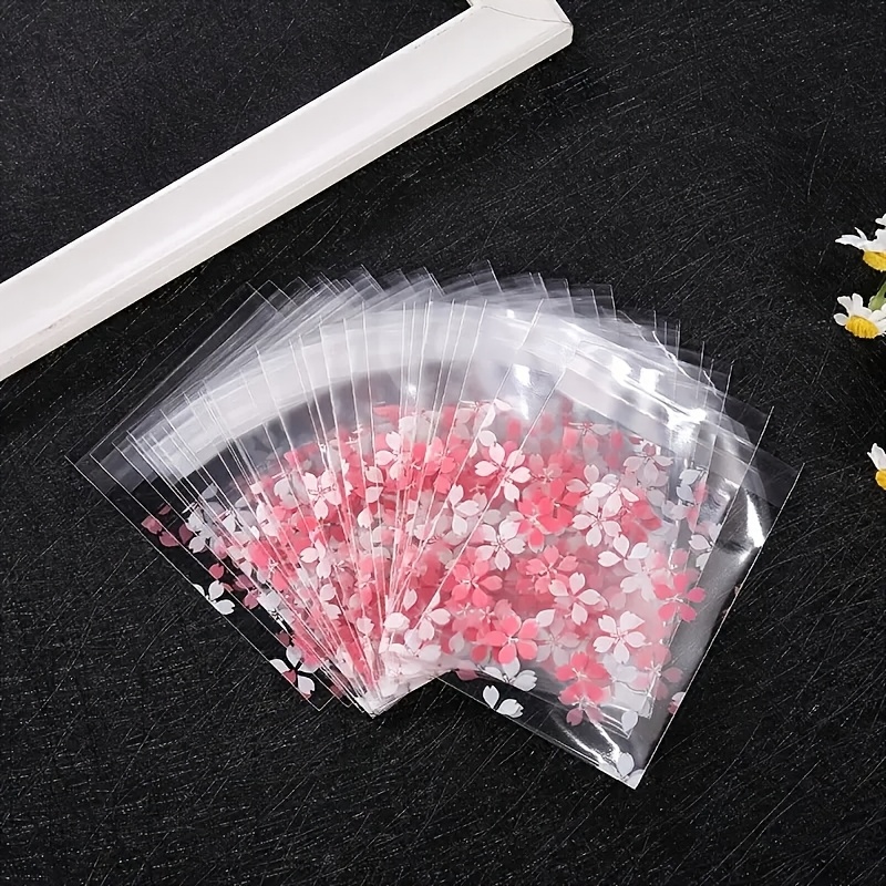 50pcs Cherry Blossom Design Self-Sealing Bags