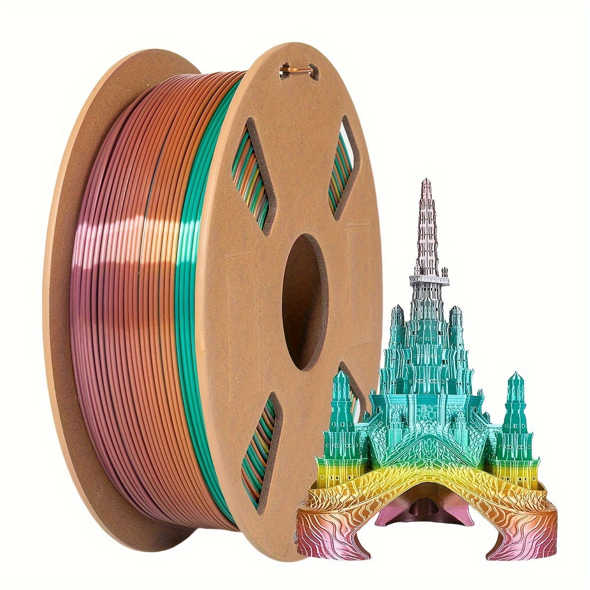 

Rainbow Pla Filament 1.75mm, Rainbow Pla 3d Printer Filament Color Changing Rainbow Pla Filament With Red, Yellow, Green, Blue, 3d Printing Filament 3d Filament, 1kg (2.2 Lbs)