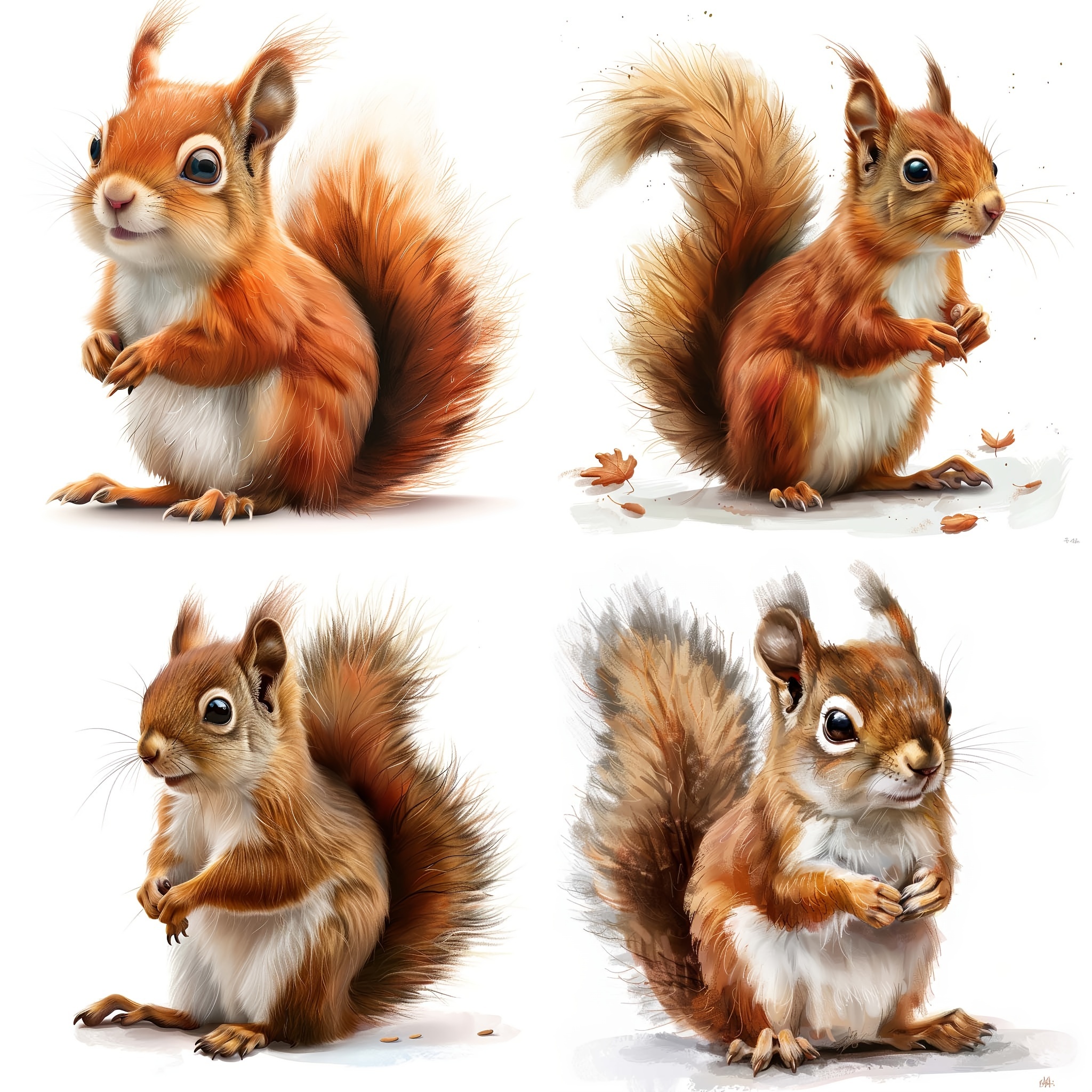 

4 In 1 Anime Squirrel Stickers, Tpu Coated Double-layer Color Composite Printing, For Cars, Windows, Bumpers, Laptops
