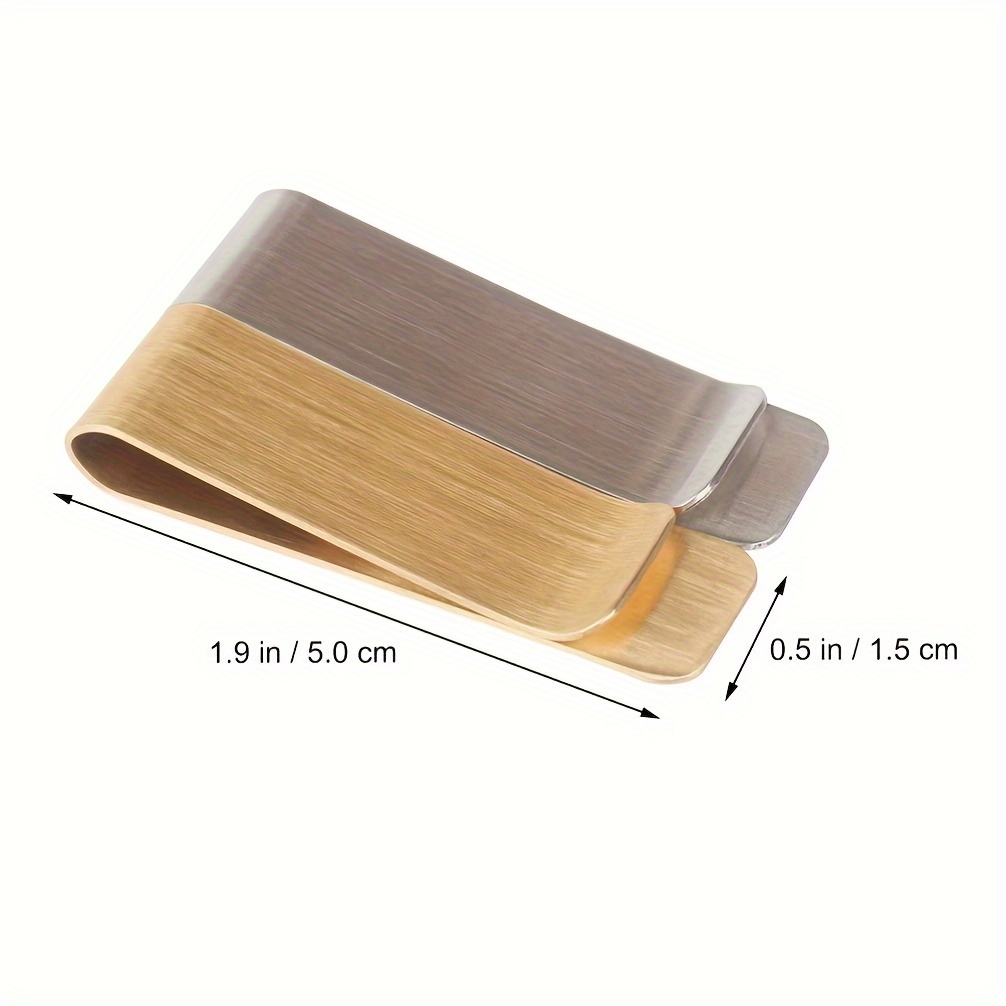 Mixed Metal Money Clip Stainless Steel Money Holder Business Card Organizer  Embossed Brass Front Unique Money Clip Slender 