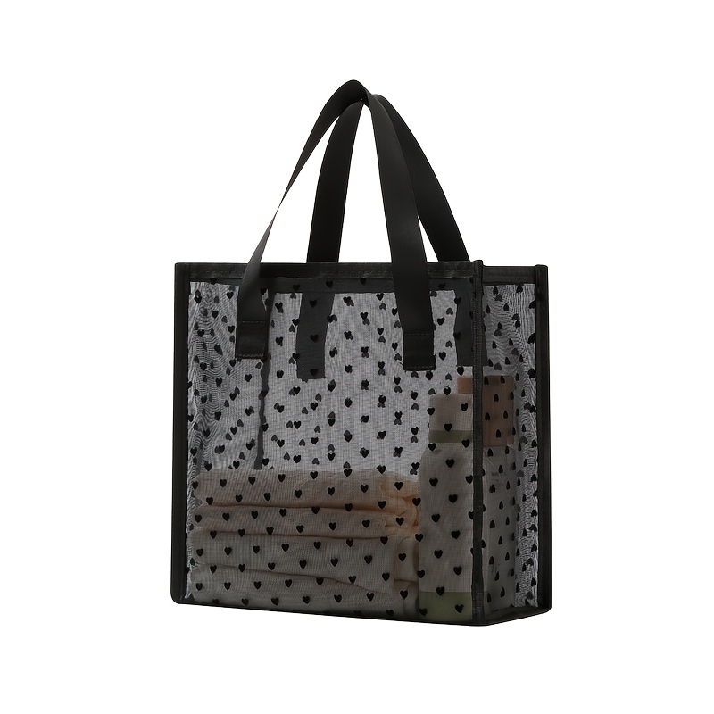 TEMU Grand sac en , grand sac de plage en drainant, grand sac de rangement de douche à grande capacité, simple sac à main/à bandoulière transparent,