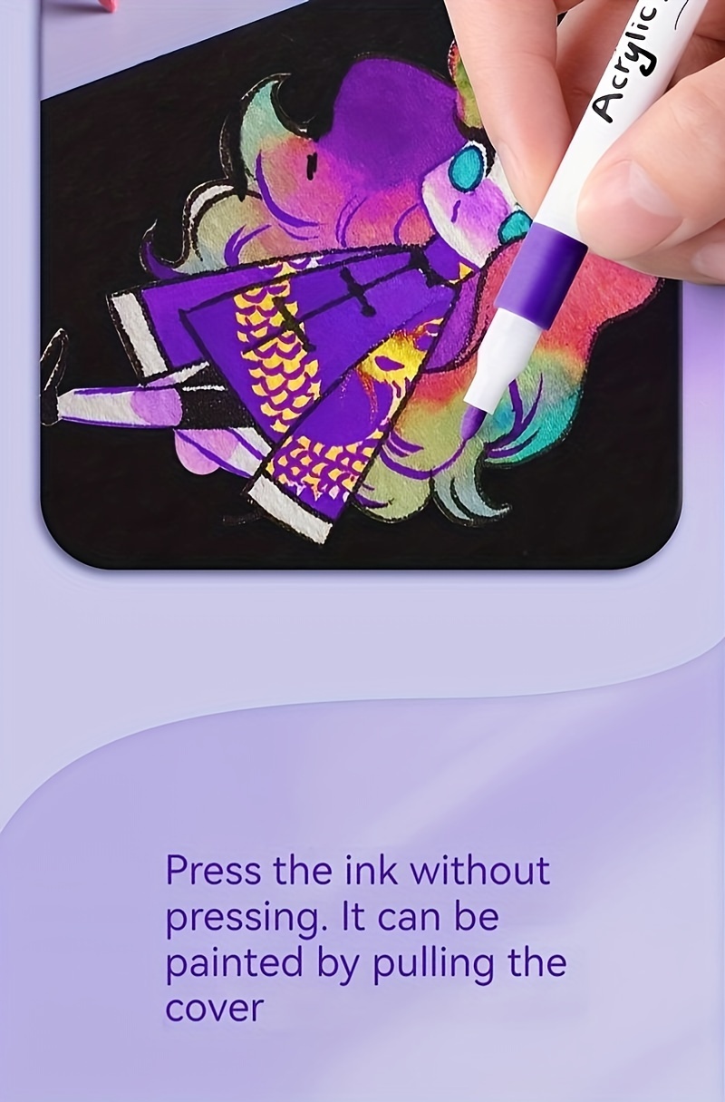 Acrylic Paint Markers for Adults, Fine Tip, Medium Point, Washable, Ambidextrous Plastic Body, Permanent, for Rock, Wood, Glass, Fabric, Ceramic, Stone Arts and Crafts, Professional Artistic Use, Ideal Birthday, Christmas, Easter Gift, for 14+