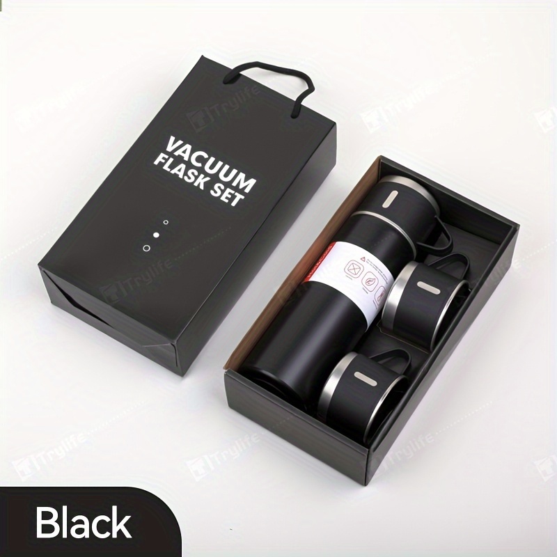 Stainless Steel Vacuum Set, Insulated Thermal Mug 500ml/16.9oz, Drinks Hot Or Cold, With Bonus Cup, For Business, School, Office Supplies