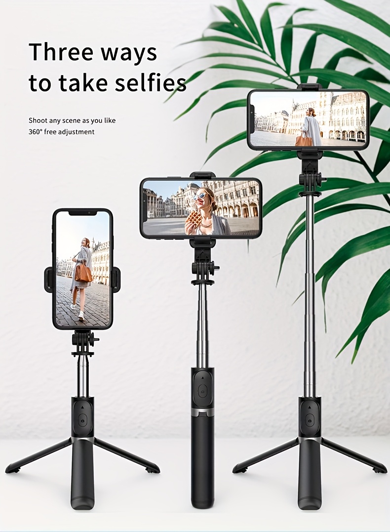 40-inch Extendable Phone Selfie Stick, Professional Floor Stand Designed for Live Streaming with Wireless Remote Control Smartphone Tripod, 360° Rotatable, Stable Anti-Shake Handheld Monopod Perfect for Travel and Outdoor Vlogging and Broadcasting, Suitable for iPhone/Android Smartphones