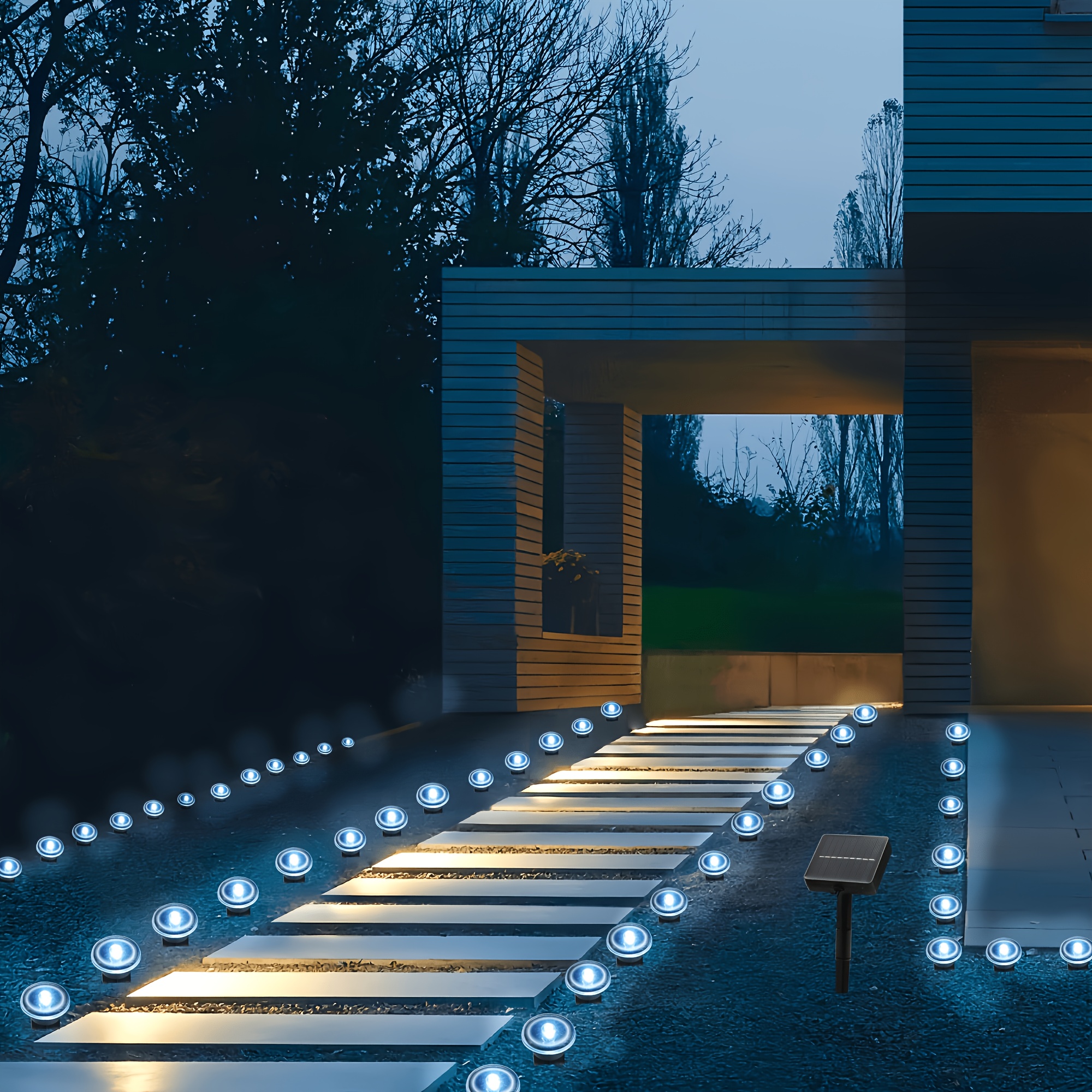 TEMU 40led Solar Garden Stake Lights, Outdoor, Warm White/white Adjustable, Light Sensor Auto For Patio Lawn Pathway Balcony Deck Backyard Fence