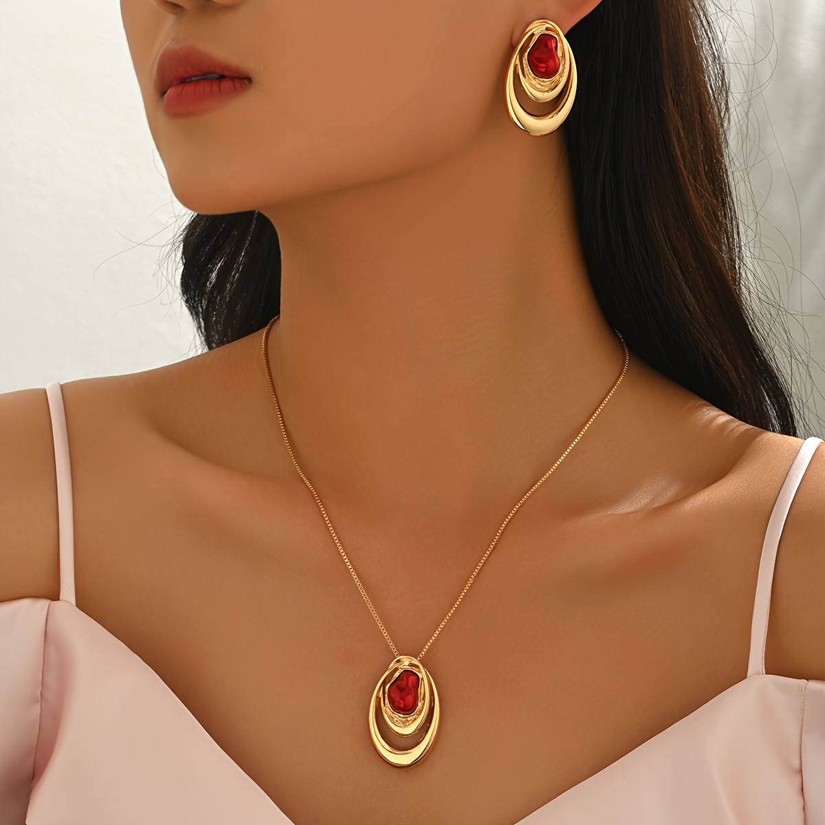 Creative Versatile Imitation Shell Water Drop Baroque Pendant Set