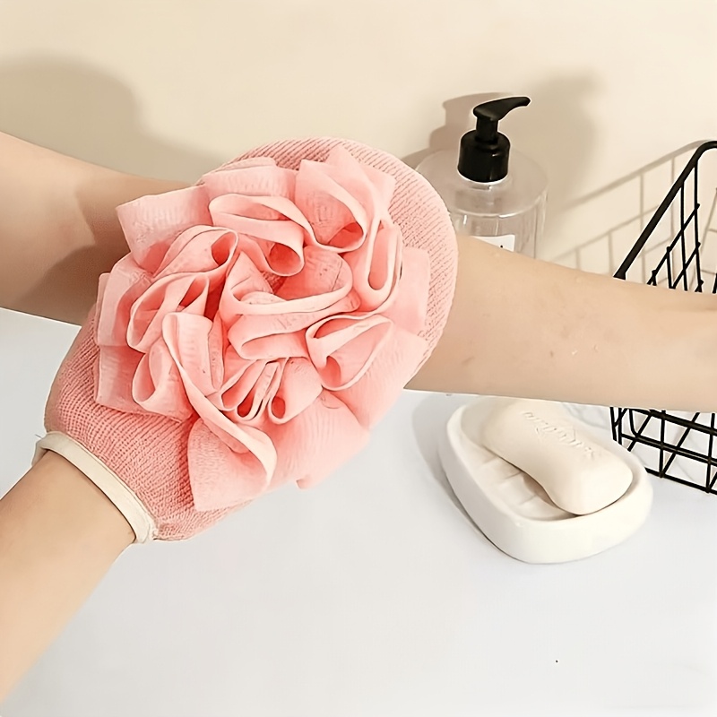 Bath Flower Glove & Hook Set, 2pcs for Exfoliation