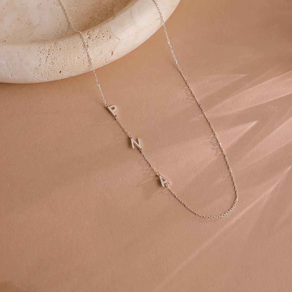 TEMU Custom Women's Fashion Choker Necklace Personalized Initial Necklace Customizable 1- Exquisite 304 Stainless Steel Necklace Custom Gift For Her