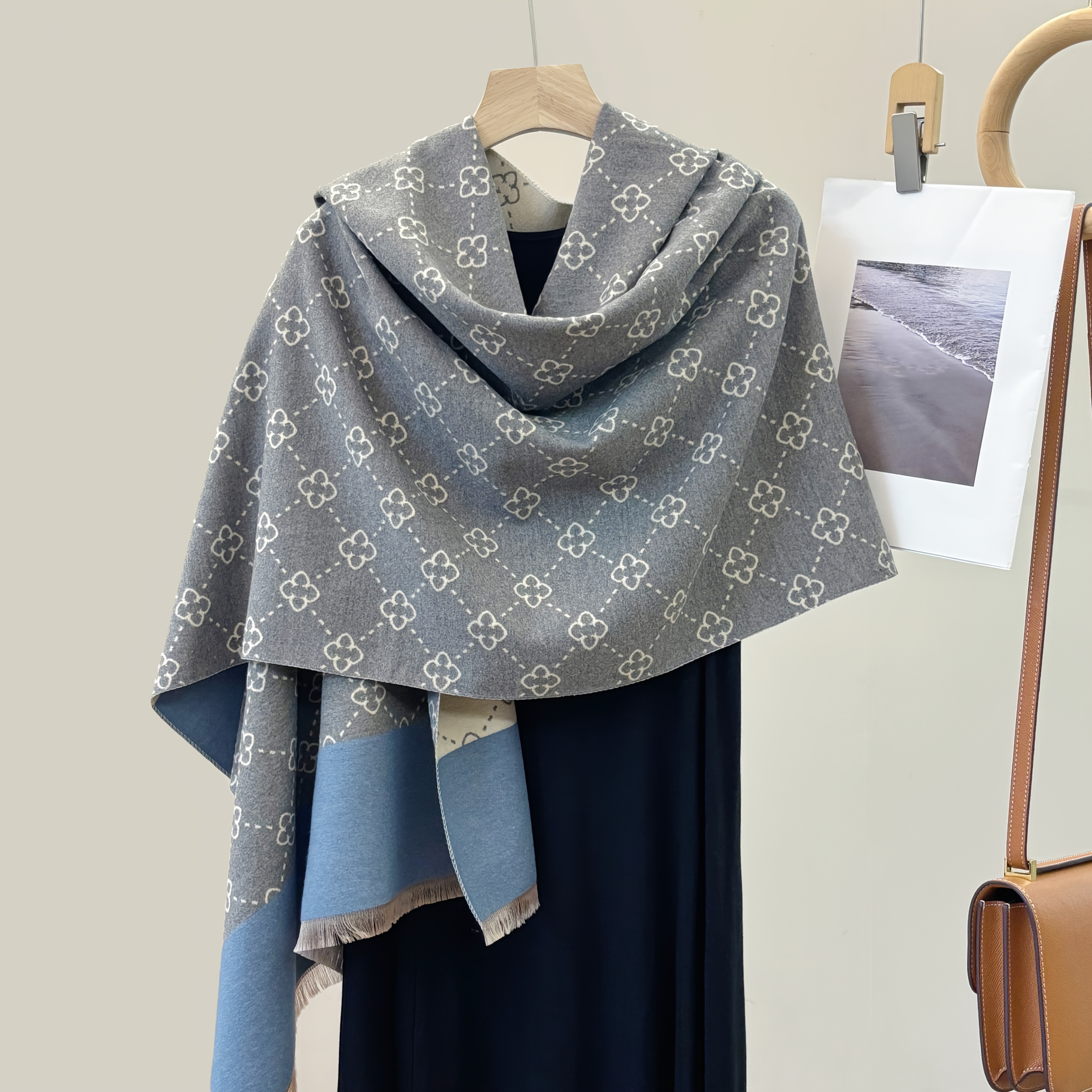 Women's Warm Scarf, Bohemian Style Winter Scarf Shawl - Polyester, For Casual Outdoor Use