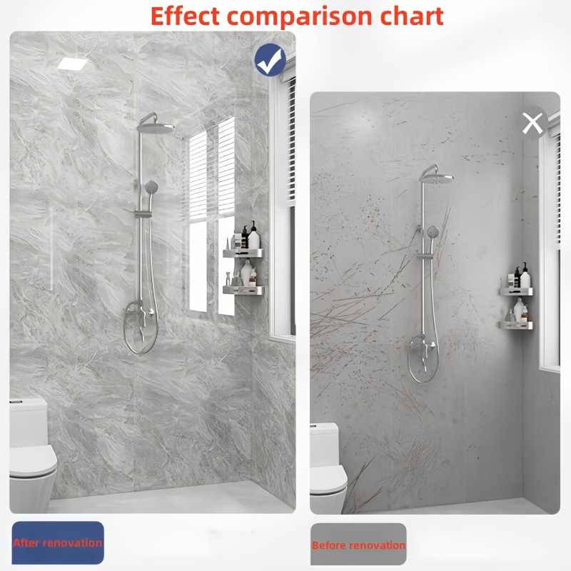 1 roll extra large self marble texture wallpaper floor tiles peel and stick vinyl plank sheets in grey black white gray beige high quality for kitchen bathroom shower tv walls floors decor with textured surface suitable for large easy to clean durable vinyl material random matching design suitable for more Product details 13