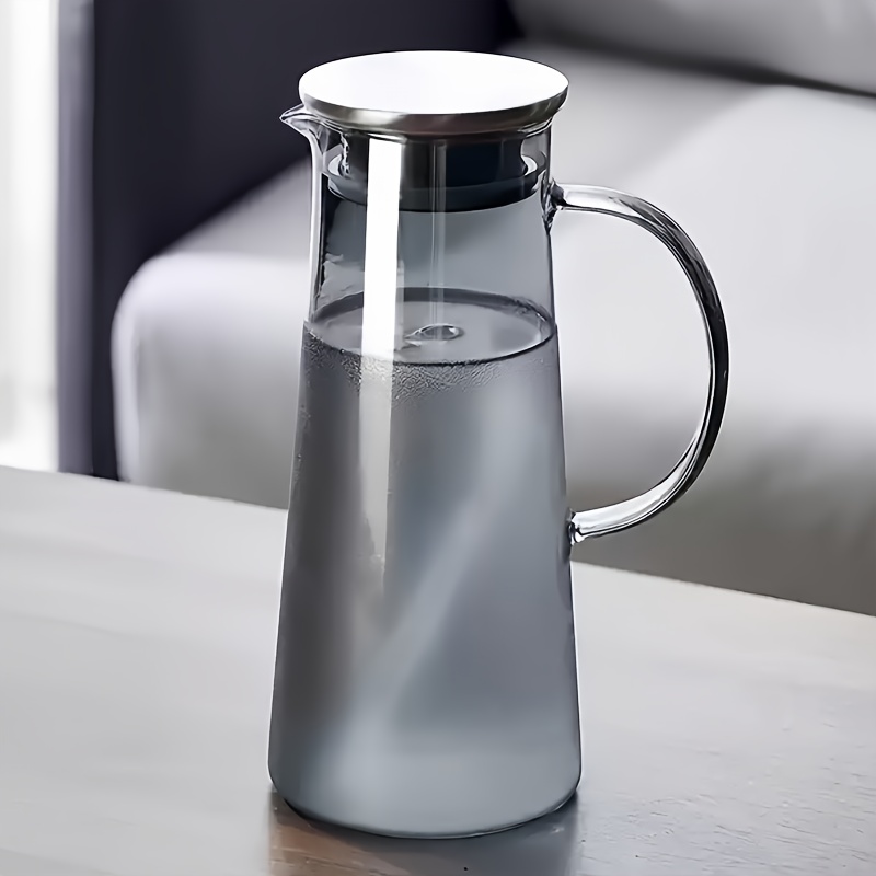 Image of High Borosilicate Glass Pitcher, 1500ml/50.73oz Large Capacity, Heat And Cold Resistant, Shatterproof, Microwave/fridge Safe, Perfect For Juice, Milk, Coffee, Tea, Ideal New Year And Christmas Gift