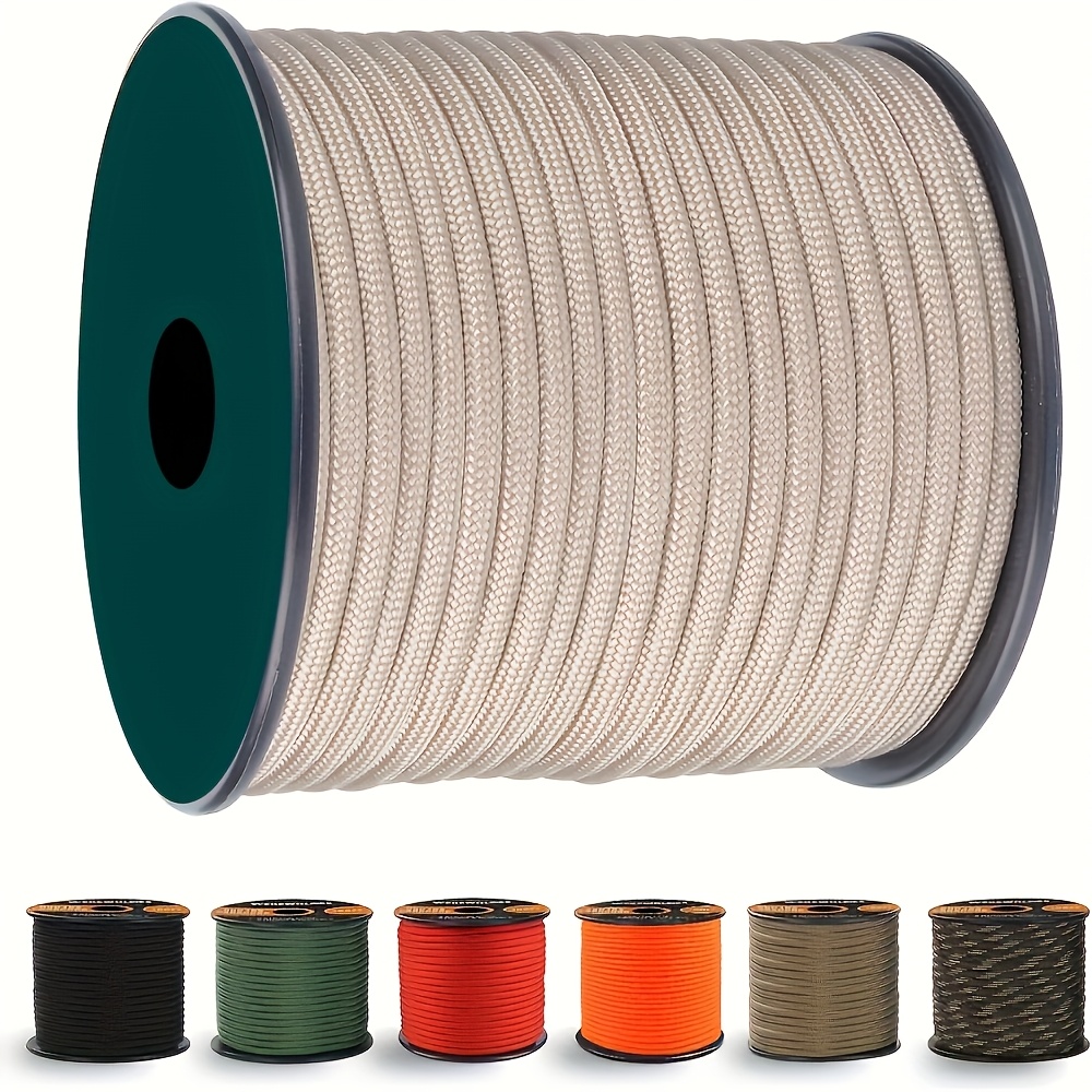 50m 4mm 7-core Braided Cord Utility Rope For Outdoor Camping Crafts Tent Guyline
