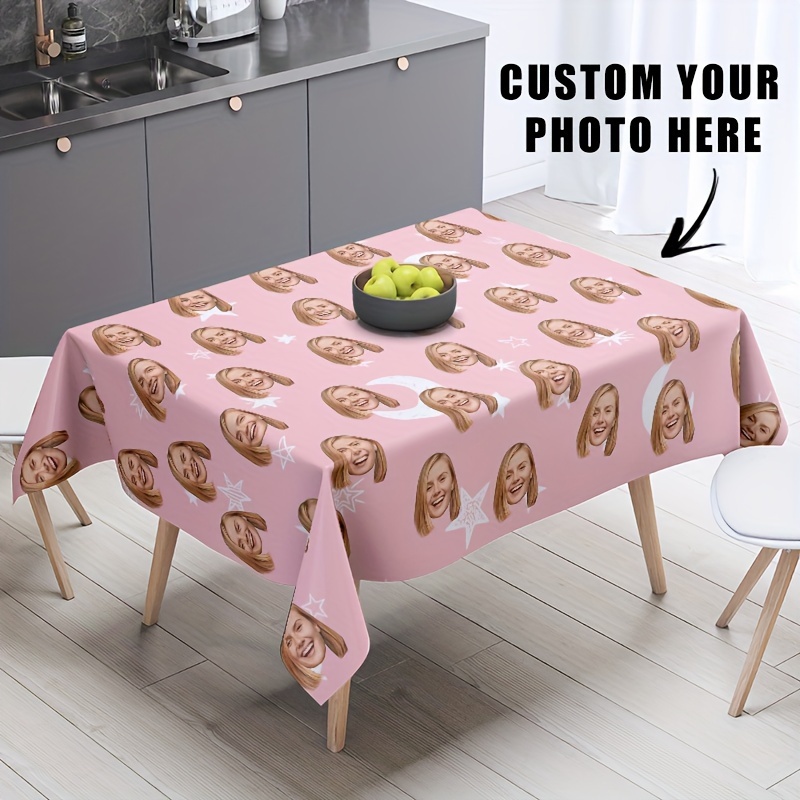 TEMU Customized 1pc Personalized Tablecloth, Custom Photo Tablecloth, Family Custom Tablecloth, Custom Welcome Tablecloth