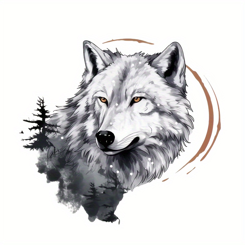 

1pc- Wolf In The Moonlight Pattern Long- Heat Transfer Sticker For Diy T-shirts, Sweatshirts, Jeans, Hoodies, Backpacks, Jackets, Handbags, Pillows