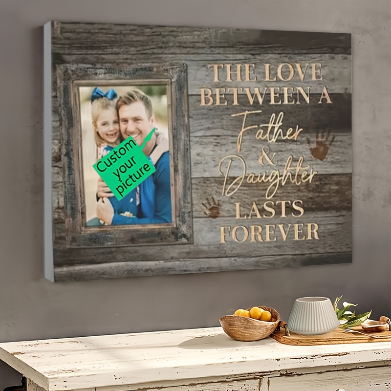 

Customizable Framed Canvas Wall Art - 1pc, Sentimental Father-daughter Love Message, Perfect Gift For Christmas, Birthday, Father's Day, Family Decor, Bedroom & Living Room Display, 11.8x15.7 Inches