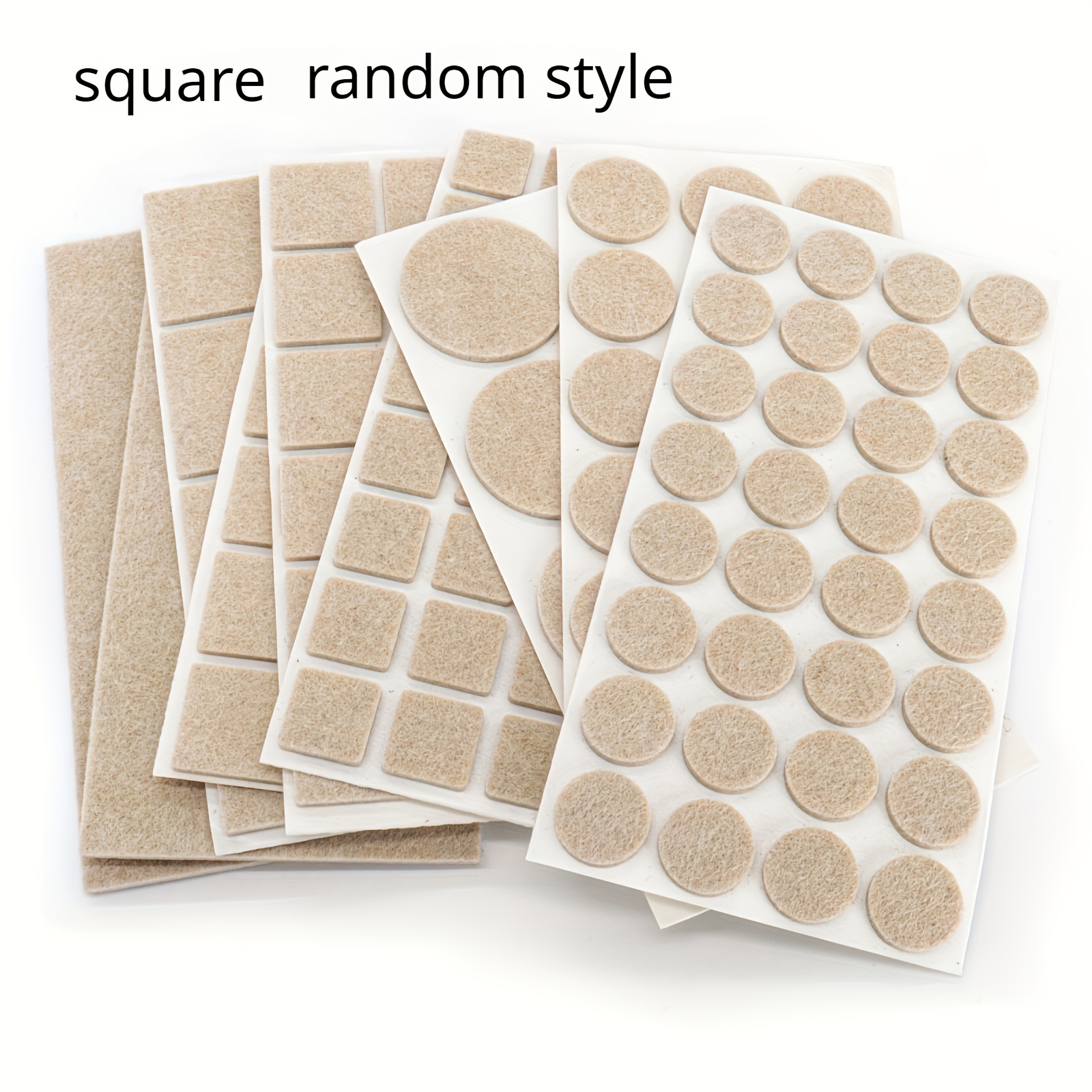 

72pcs Furniture Felt Pads Set - Non-slip Chair Leg Pads, Hardwood Floor Protection, Metal For Furniture And Floor - Sizes In Neutral