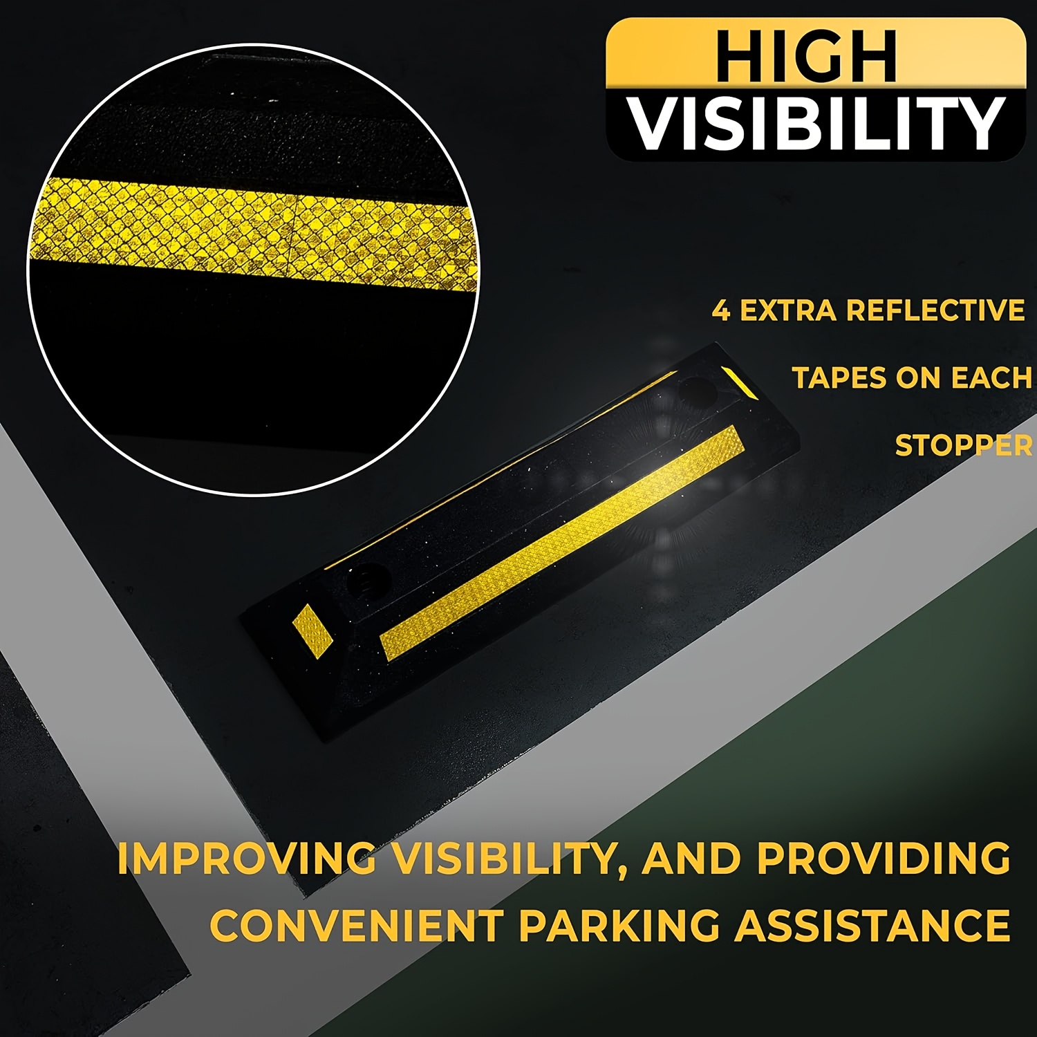 2/4pcs Heavy Duty Rubber Parking Guide
