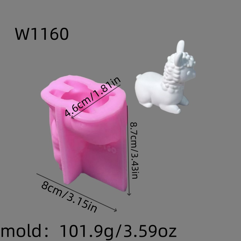 Image of Resin Silicone Mold Alpaca 3d Decorative Silicone Mold Candle Silicone Mold Gypsum Decorative Silicone Mold Home Decoration Epoxy Resin Mold W1160