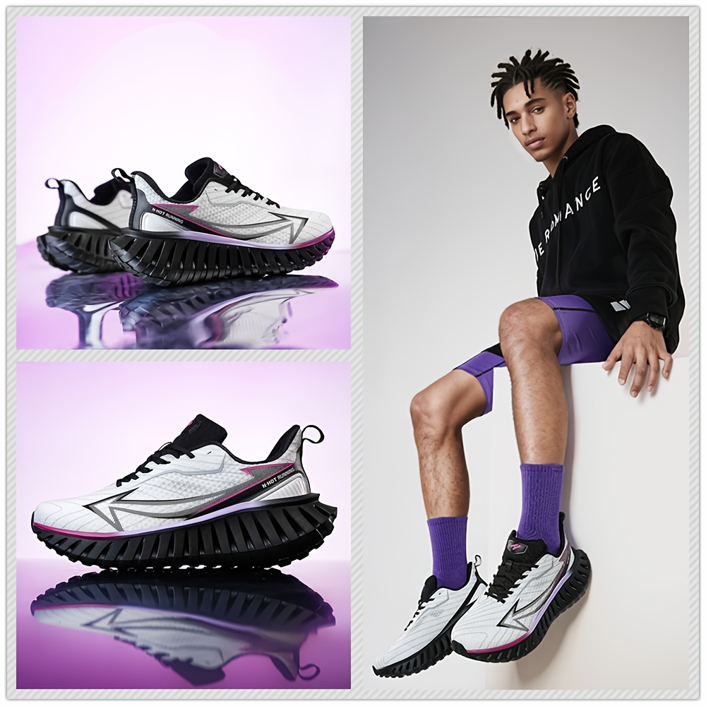 Men'S Technology Carbon Board Running Shoes | Breathable Athletic Sneakers with Cushioned Shock Absorbing EVA Chunky Sole, Casual Sporty Look, Slip-resistant Wear-resistant All-Terrain Grip for Gym, Jogging, Marathon - Running & Work Out Training Sh
