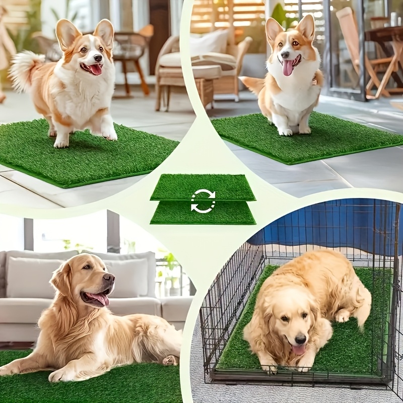 artificial grass non slip dog potty training mat turf grass pet simulation   easy to clean reusable artificial grass mat suitable for multiple water permeable and quick drying durable effortlessly create  Product details 2