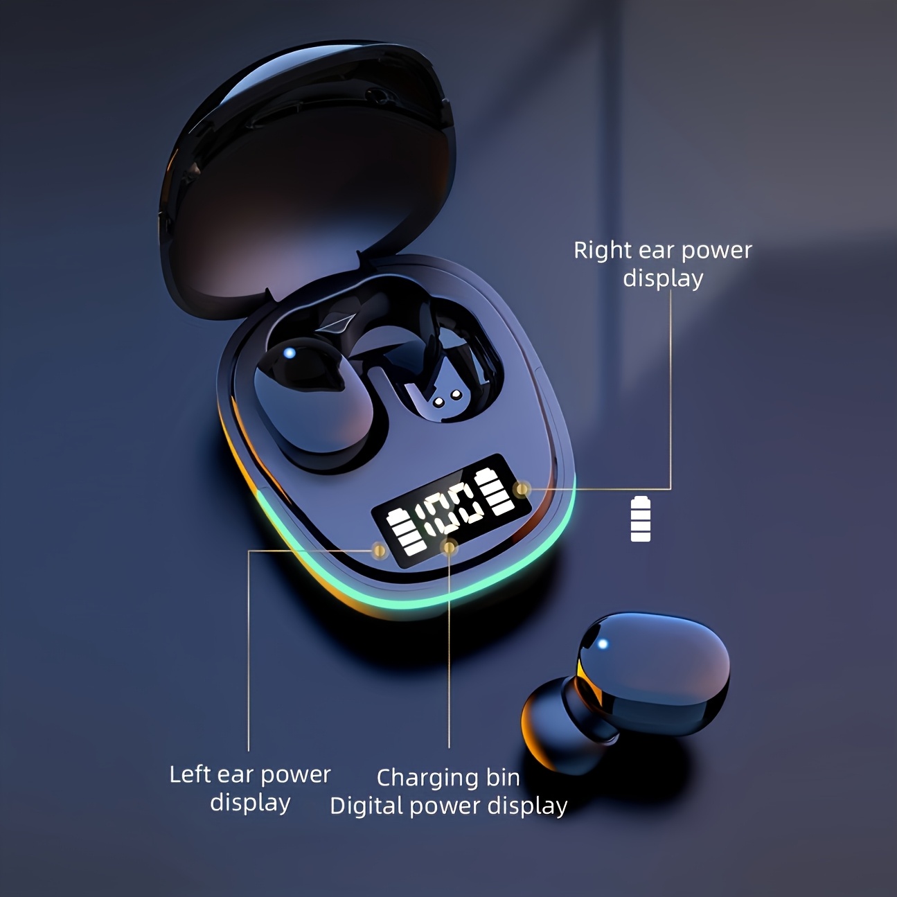 2024 Auriculares Inalámbricos Avanzados con Pantalla LED, Controles Táctiles y Estéreo Verdadero Inalámbrico - Auriculares Resistentes al Sudor para Deportes y Juegos, Estuche de Carga Tipo-C, Compatibles con Dispositivos iOS y Android