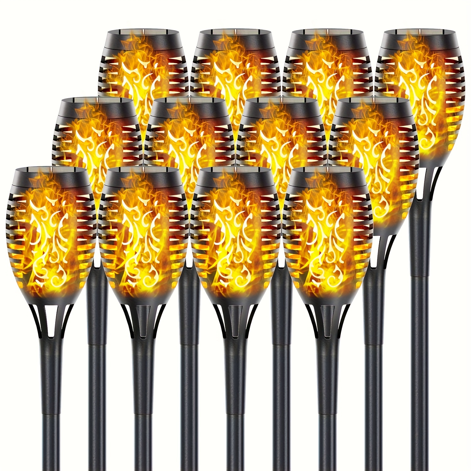 

Solar-powered Flame Lights 4/8/12 Piece - Flickering Fire Effect For Garden, Patio & Pool Decor | Auto On/off, Outdoor Halloween Lighting Patio Lights Outdoor Lighting